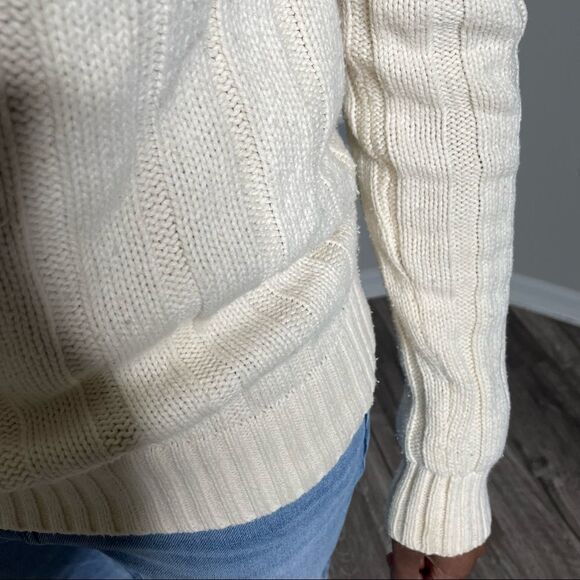 Revolve Ralph Lauren Jeans Ribbed Cream Turtleneck Sweater - Picture 9 of 15